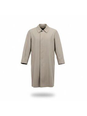 London Fog Mens Taupe Coat Trench With Collar Button-Front Size L